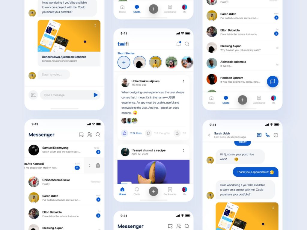 Chat app interface built with React and Socket.io