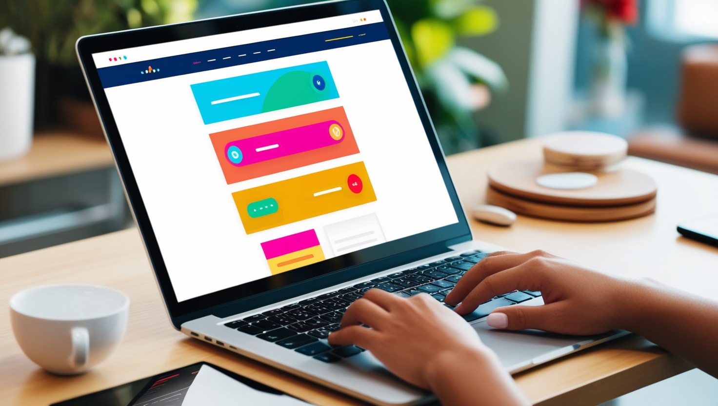 Modern website interface on laptop
